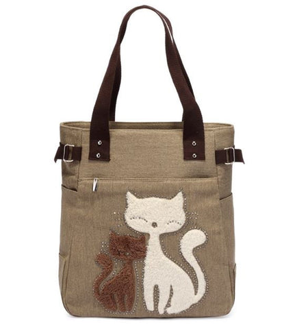 Women Casual Tote Bag / Cute Cat Shoulder Bag