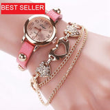 Luxury Leather Wristwatches Women Bracelet Chain Bracelet Watch