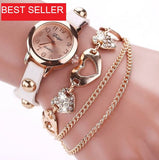 Luxury Leather Wristwatches Women Bracelet Chain Bracelet Watch