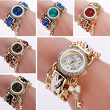 Fashion Ribbon Watches Luxury Crystal Key White Analog Quartz Watch For Ladies