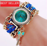 Fashion Ribbon Watches Luxury Crystal Key White Analog Quartz Watch For Ladies