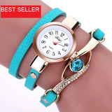 Women Gold Bracelet Watch Leather Quartz Wristwatches