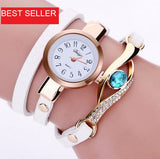 Women Gold Bracelet Watch Leather Quartz Wristwatches