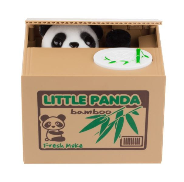 Automatic Stole Coin Piggy Bank Panda Yellow / White Cat Money Box