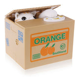 Automatic Stole Coin Piggy Bank Panda Yellow / White Cat Money Box
