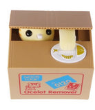 Automatic Stole Coin Piggy Bank Panda Yellow / White Cat Money Box