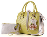 Fashion 2 Piece Handbag Set with Bear