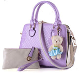 Fashion 2 Piece Handbag Set with Bear