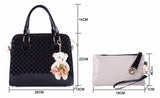 Fashion 2 Piece Handbag Set with Bear