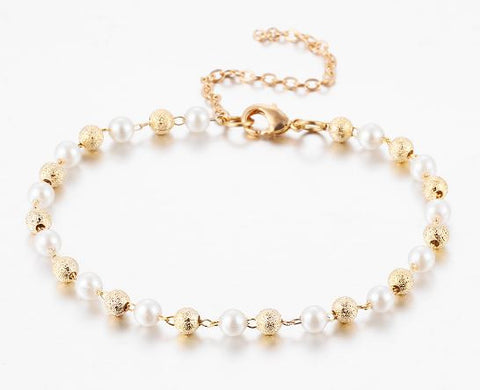 Simple Casual Faux Pearl Charm Bracelet