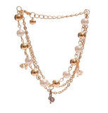 Bohemian 18K Gold Plated Chain Multilayer Beads Stretch Charm Bracelet & Bangle