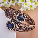Antique Silver Plated Flower Design Jewelry Turkish Bangle