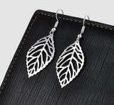 Hollow Leaf Dangle Earring Pierced Drop Earrings