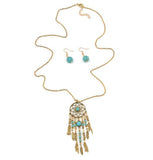 Bohemian Style Dream Catcher Tassels Pendant Necklace Earrings Jewelry Sets