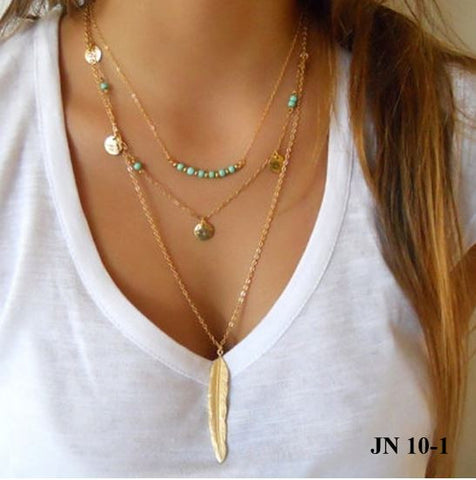 Multi Layer Leaf Chain Bohemian Choker Jewelry Body Chain Jewellery Gargantilha