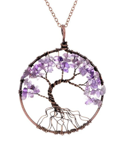 Tree Of Life Natural Stone Pendant Necklace