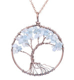 Tree Of Life Natural Stone Pendant Necklace