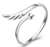 Adjustable Size Silver Plated Ring Fashion Exquisite Angel Wing Ring