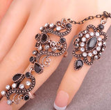 Adjustable Turkish Two Finger Hollow Out Flower Design Vintage Ring For Women