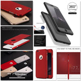 Luxury 360 Degree Full Body Protection Cover Cases For iPhone (6S/6 Plus/7/7 Plus) With Tempered Glass*