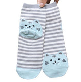 Colorful Cat Footprints Cotton Socks For Women
