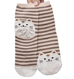 Colorful Cat Footprints Cotton Socks For Women