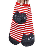 Colorful Cat Footprints Cotton Socks For Women