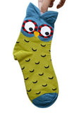 Colorful Owl Footprints Cotton Socks For Women