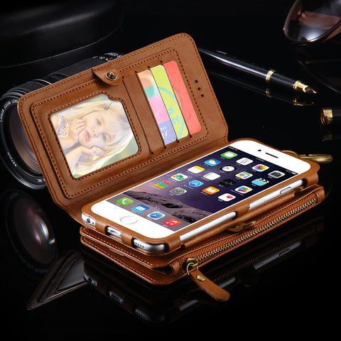 FLOVEME Luxury Retro Leather Phone Case For iPhone (X/8/8Plus/7/7plus/6S/6plus/5/5S/SE)*