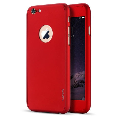 Luxury 360 Degree Full Body Protection Cover Cases For iPhone (6S/6 Plus/7/7 Plus) With Tempered Glass*