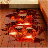 3D Volcanic Magma Crack Floor Stickers